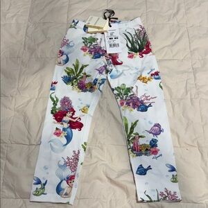 MONNALISA Disney Ariel and Friends White Leggings- NEW